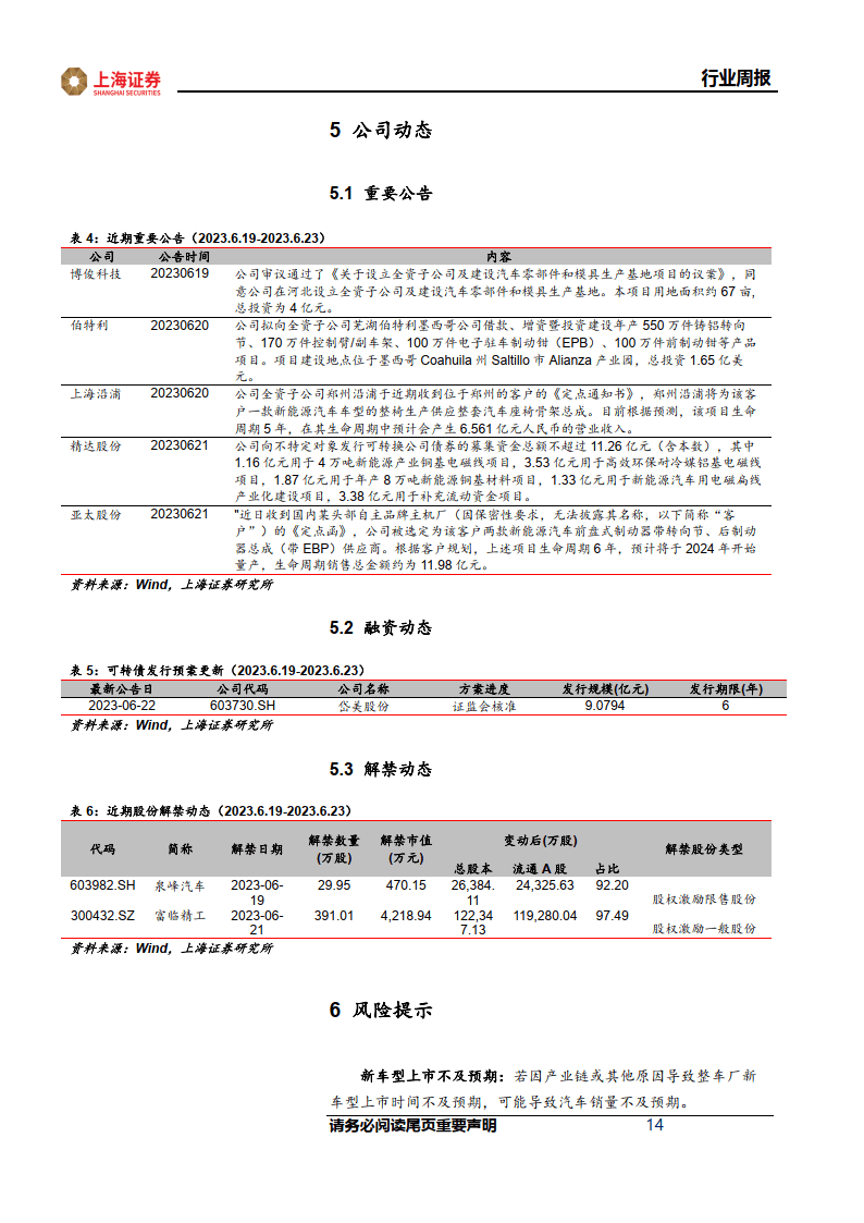 汽车及汽车零部件行业周报:海外布局提速,龙头企业竞争力强化