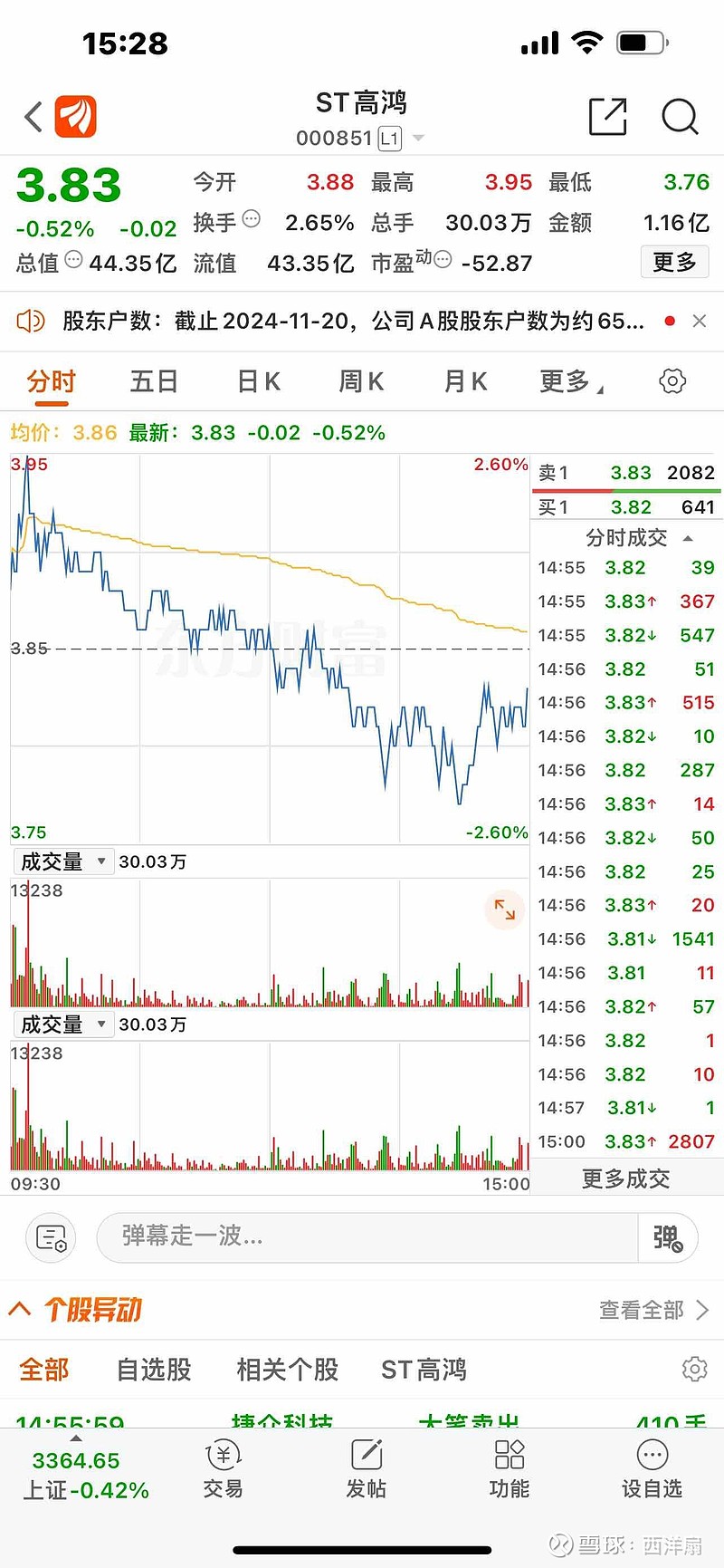 ST高鸿：预计2024年全年亏损17.00亿至13.50亿
