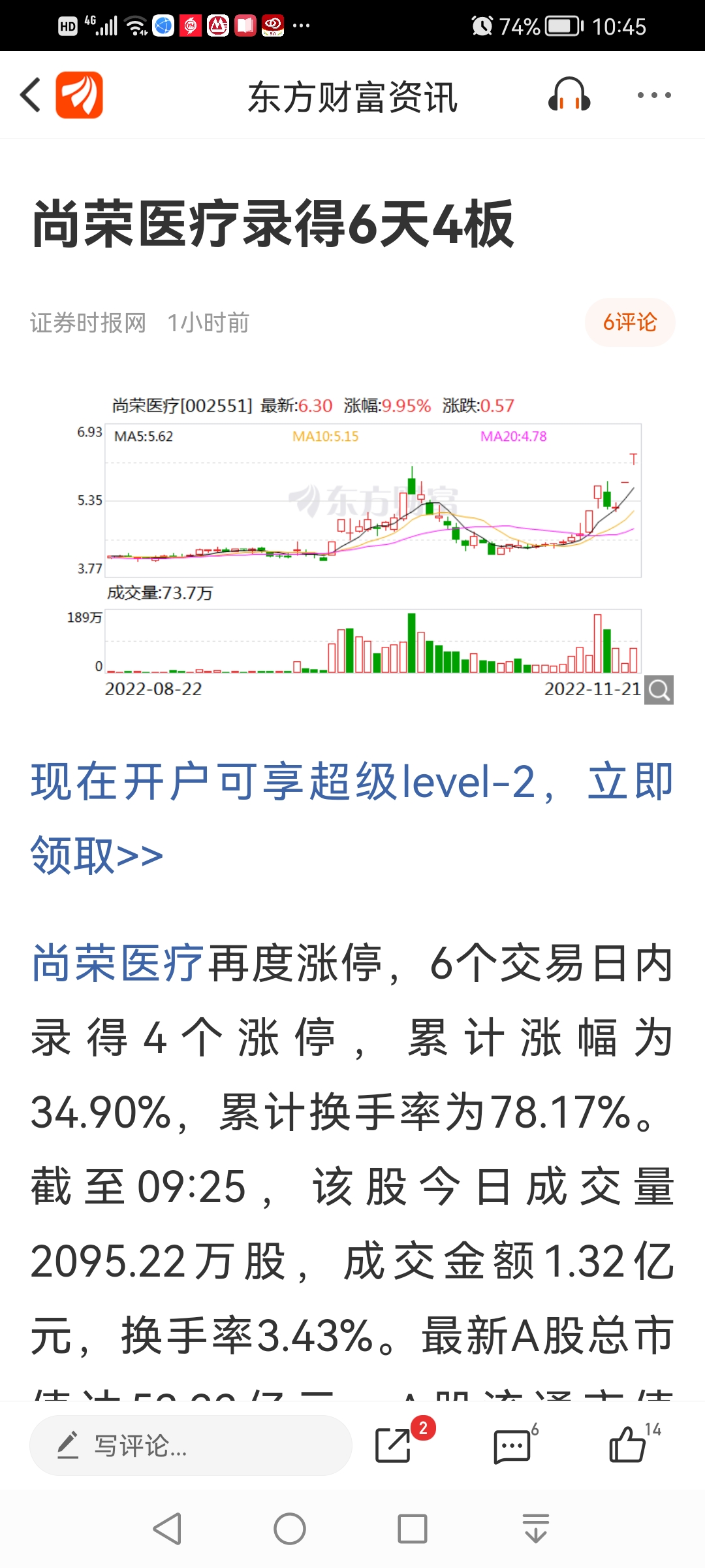 尚荣医疗：股价波动是市场多重因素影响的综合结果