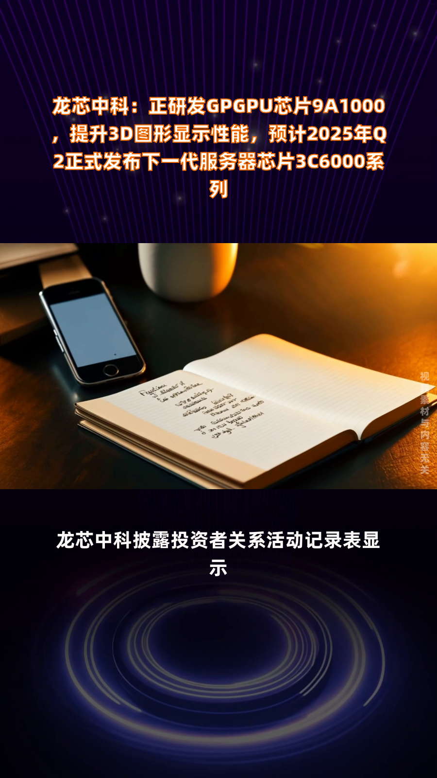 龙芯中科：9月10日组织现场参观活动，Point 72参与